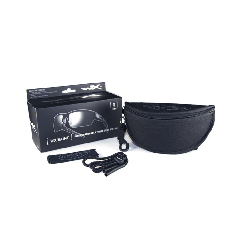 WX Saint Grey/Clear/Light Rust Matte Black Frame 3 Lens set Protective Eyewear - Bellmt