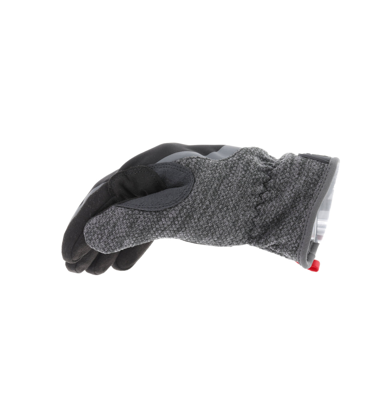 Side view of Mechanix Wear ColdWork FastFit gloves, showcasing the fleece-lined SoftShell exterior and ergonomic fit for cold weather tasks.