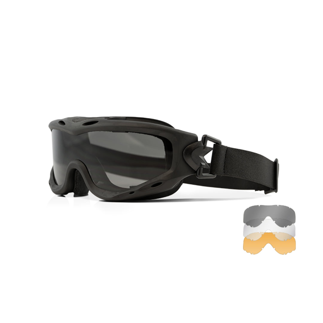 Spear Smoke/Clear/Light Rust Matte Black Frame Protective Eyewear - Bellmt