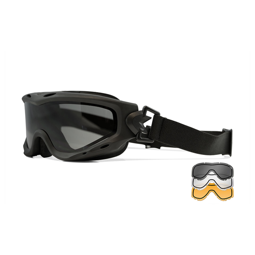 Spear Dual Smoke/Clear/Rust Matte Black Frame Protective Eyewear - Bellmt