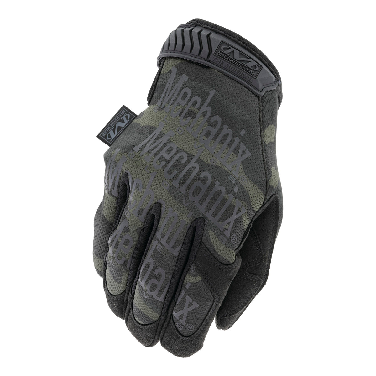 Mechanix Wear The Original Multicam Black Tactical Gloves with touchscreen-capable synthetic leather and breathable TrekDry material.
