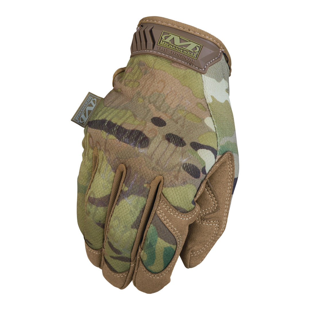 Mechanix Wear The Original tactical gloves in Multicam pattern with synthetic leather palm and touchscreen capability.