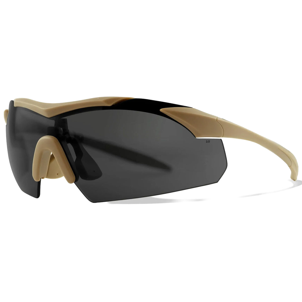 WX Vapor 2.5 Glasses - 3 Shields Set - Grey, Clear & Light Rust shields - Matte Tan Frame