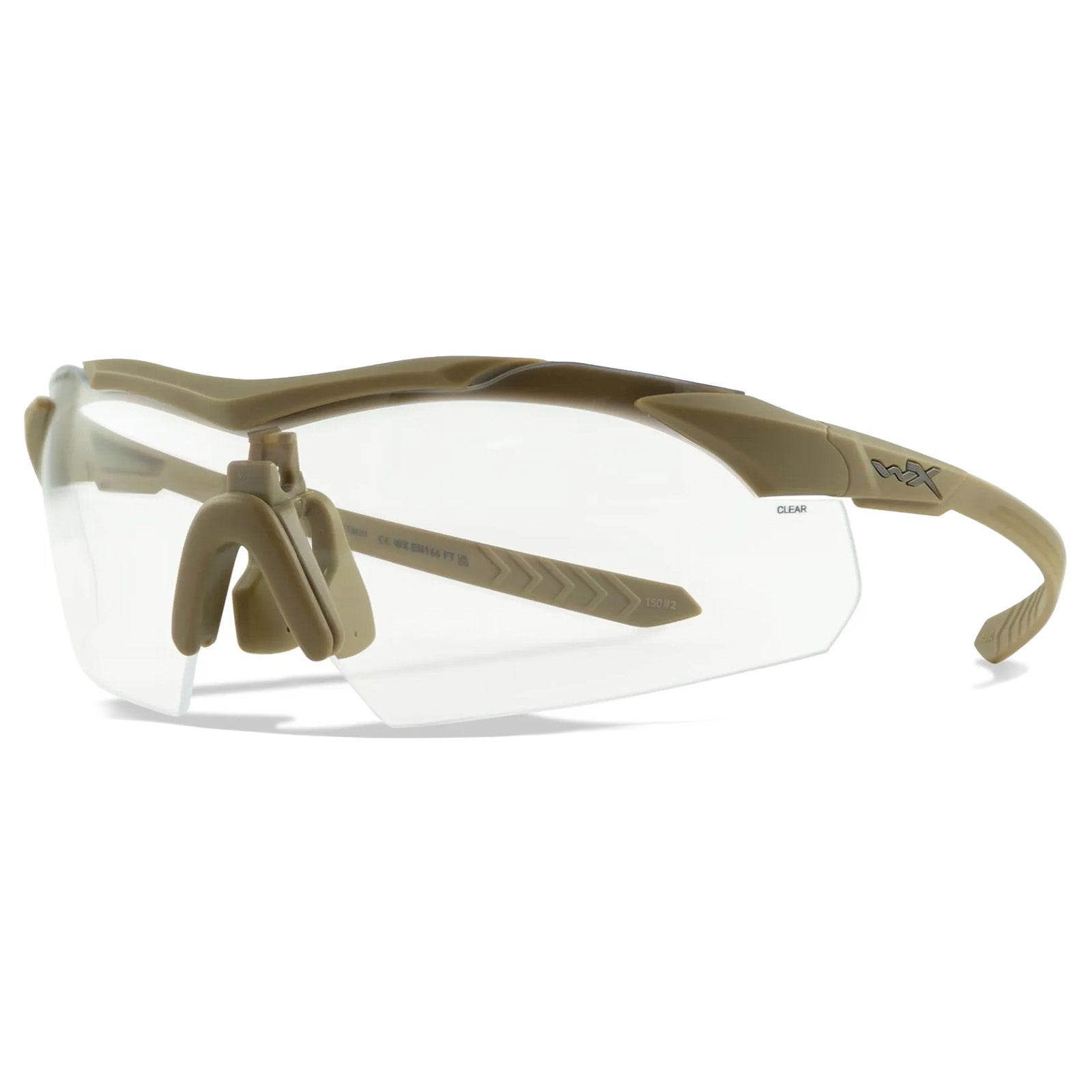 WX Vapor 2.5 Comm Glasses - 3 Shields - Grey, Clear & Light Rust shields - Matte Tan Frame