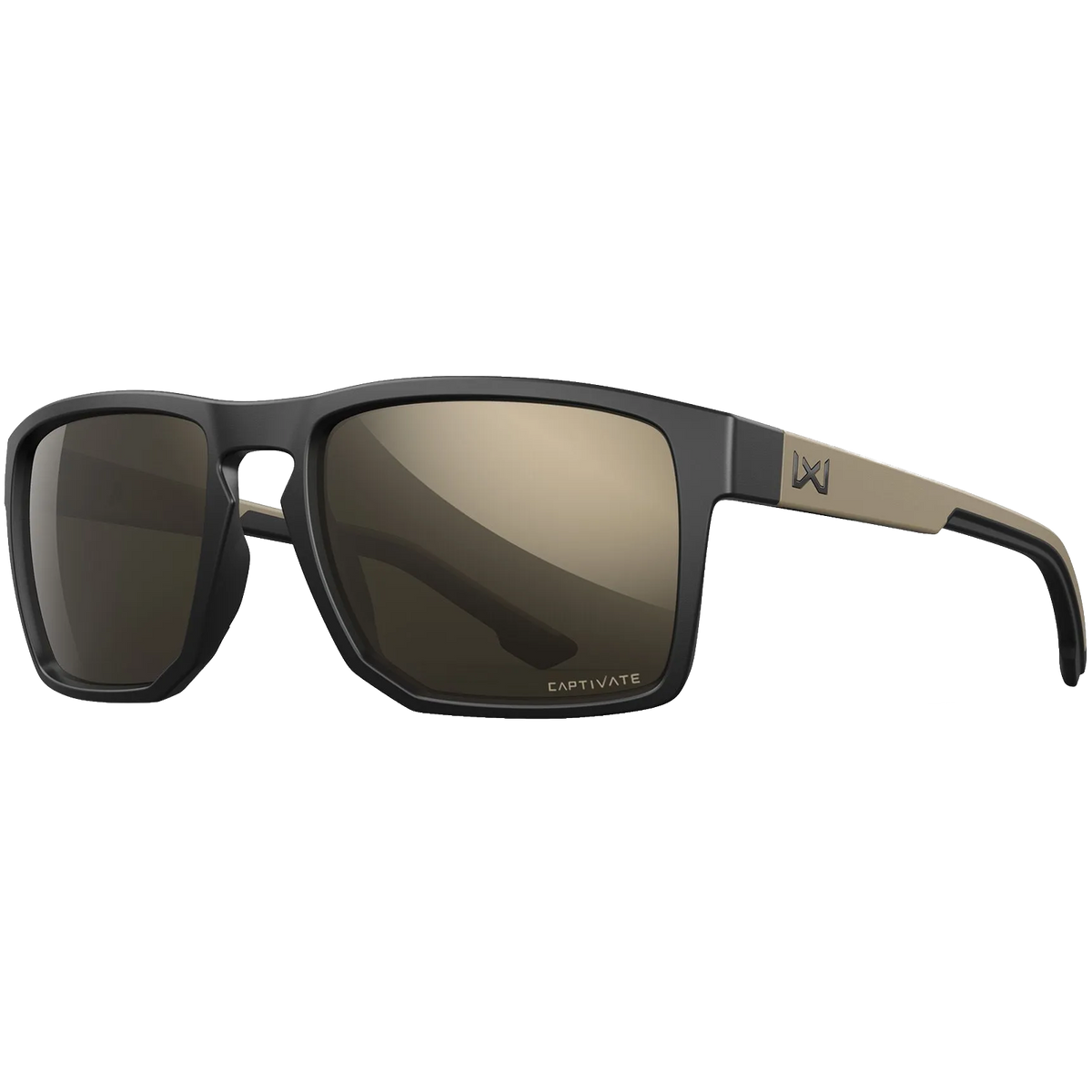WX Founder Captivate - Tungsten Mirror Lenses - Matte Black Tan Frame Sunglasses