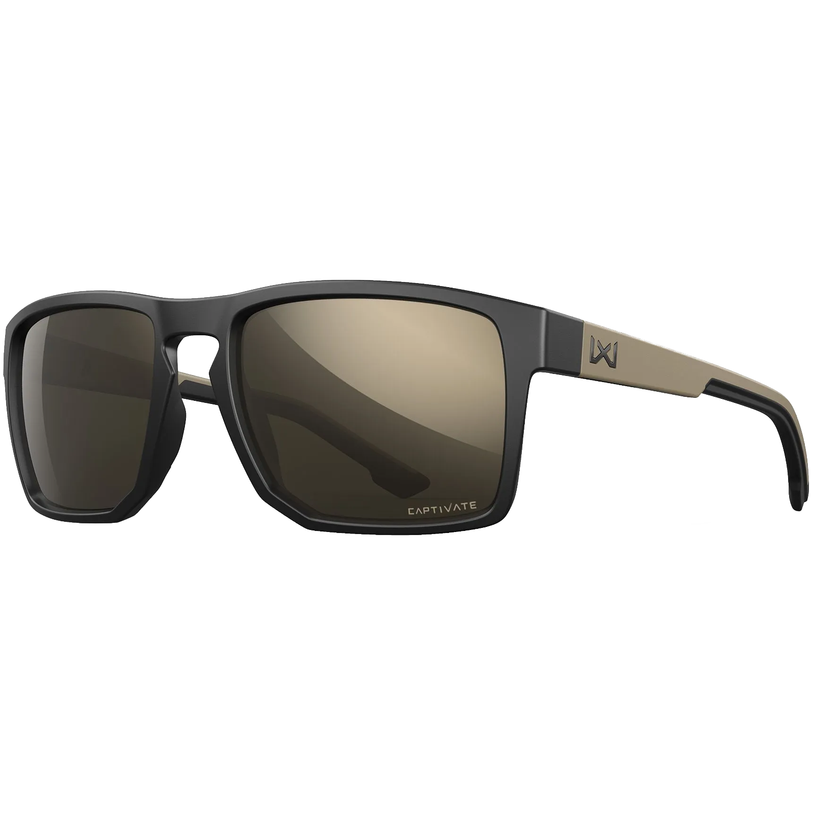 WX Founder Captivate - Tungsten Mirror Lenses - Matte Black Tan Frame Sunglasses