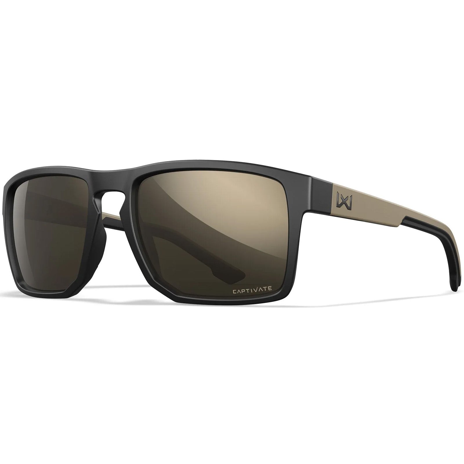 WX Founder Captivate - Tungsten Mirror Lenses - Matte Black Tan Frame Sunglasses