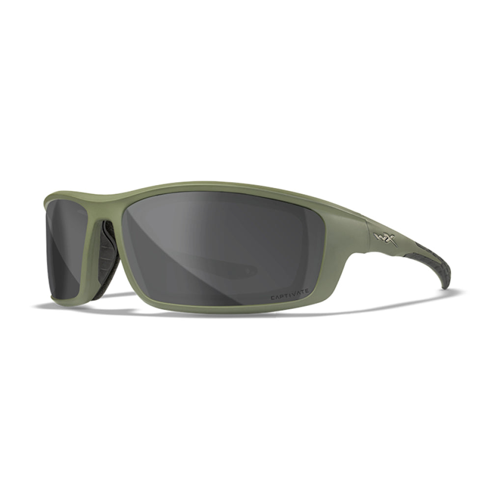 WX Grid Captivate Polarised Grey Matte Utility Green Frame Protective Eyewear