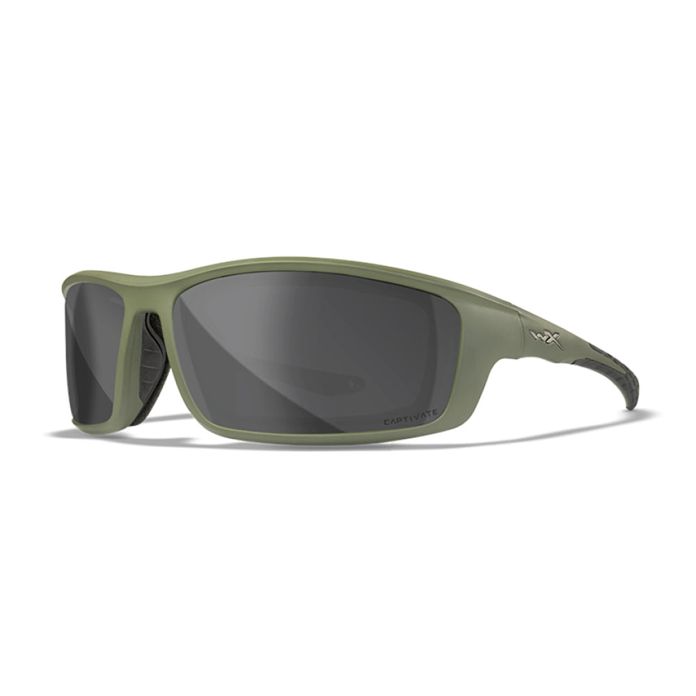 WX Grid Captivate Polarised Grey Matte Utility Green Frame Protective Eyewear - Bellmt