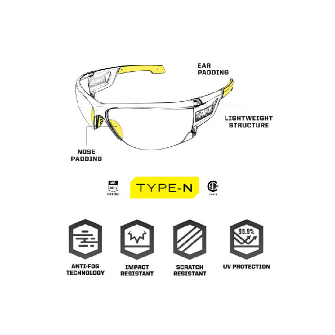 Type N Clear Lens Clear Frame - Industrial - Bellmt