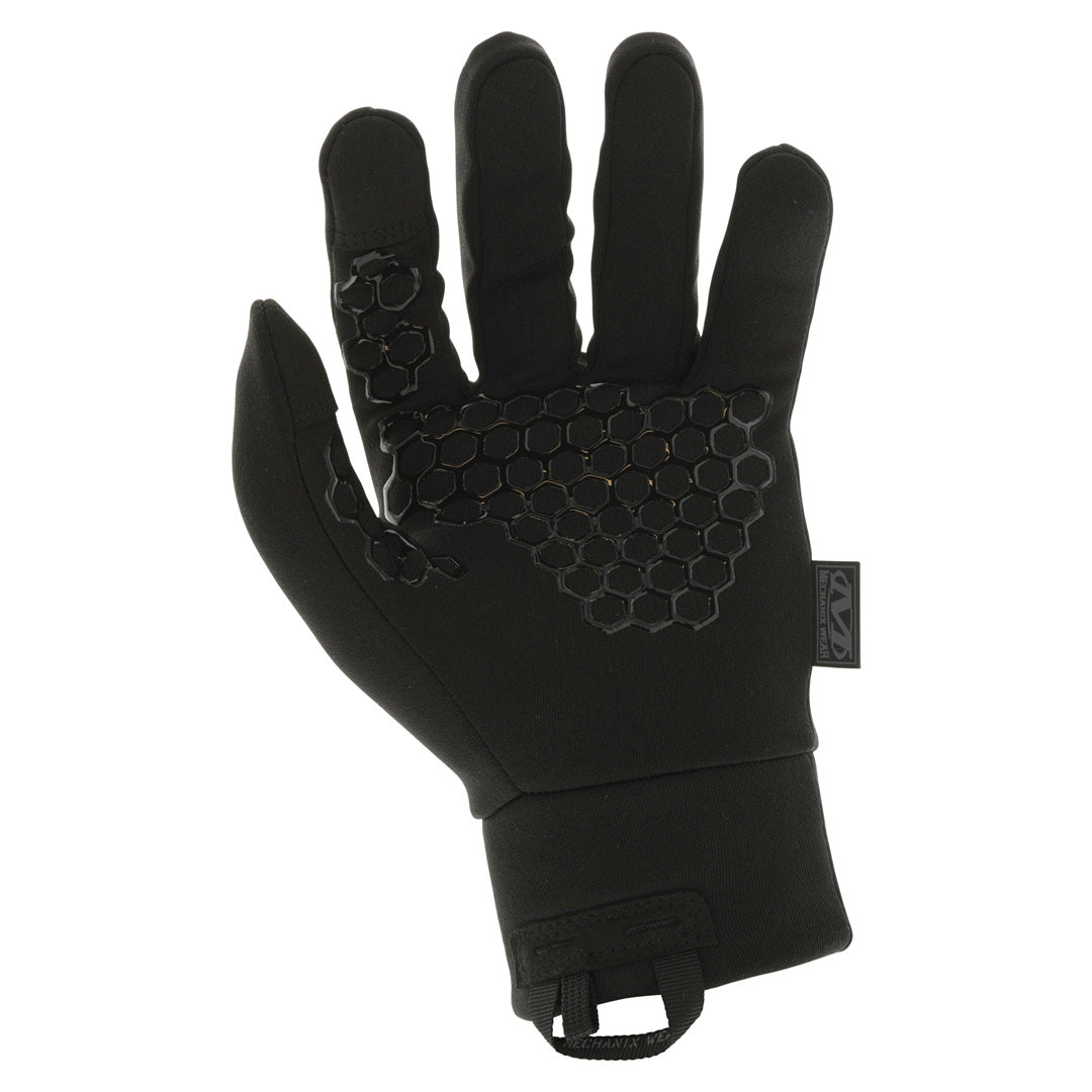 Palm view of the glove showing hexagonal silicone grip pattern on fingers and palm.