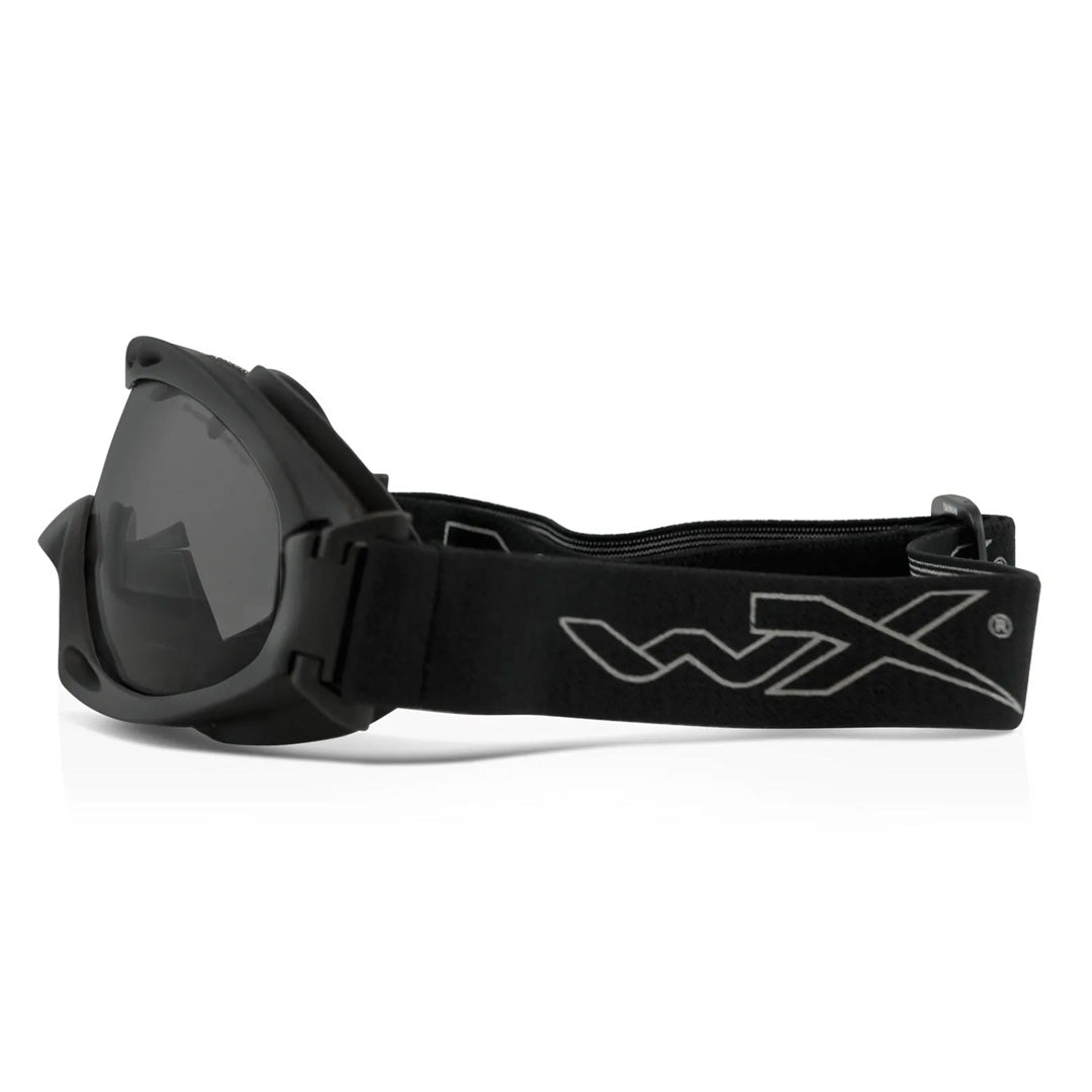 Close-up of Wiley X Nerve Tactical Goggles showing the ventilation and comfortable foam padding for extended wear.