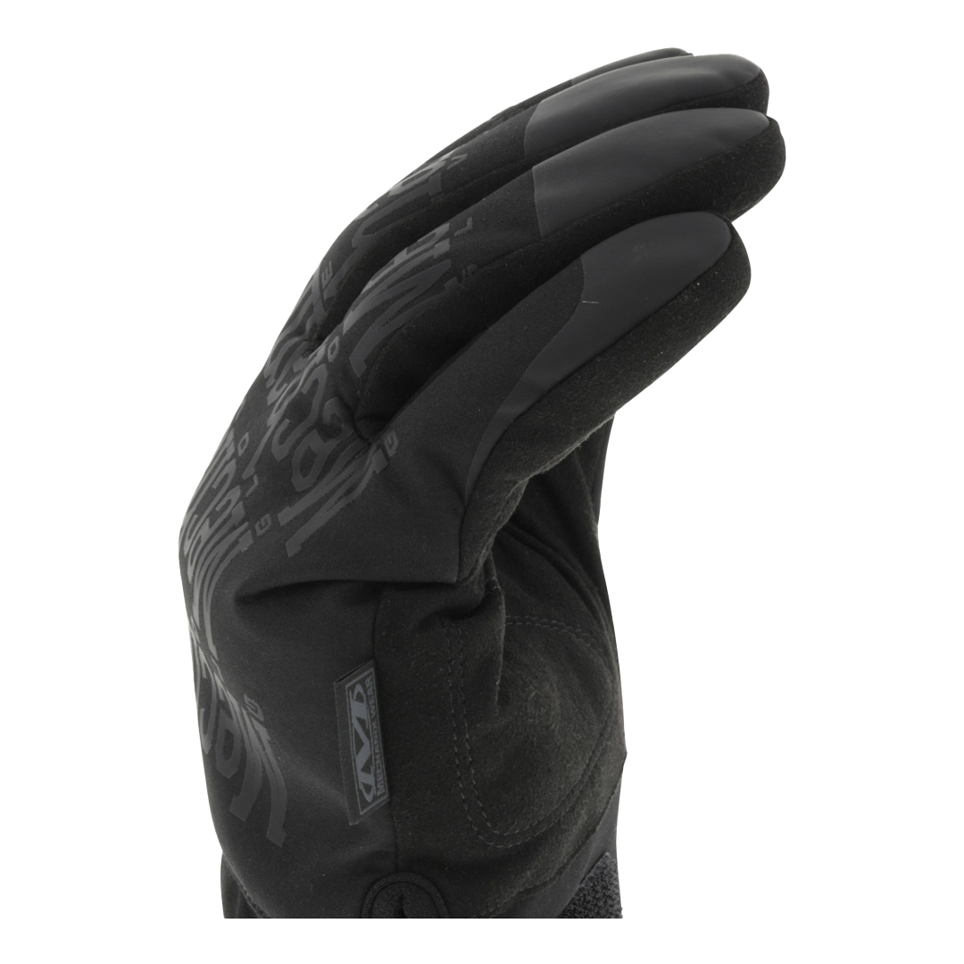 angled view of Mechanix Wear ColdWork Covert glove highlighting reinforced thumb and water-resistant back  