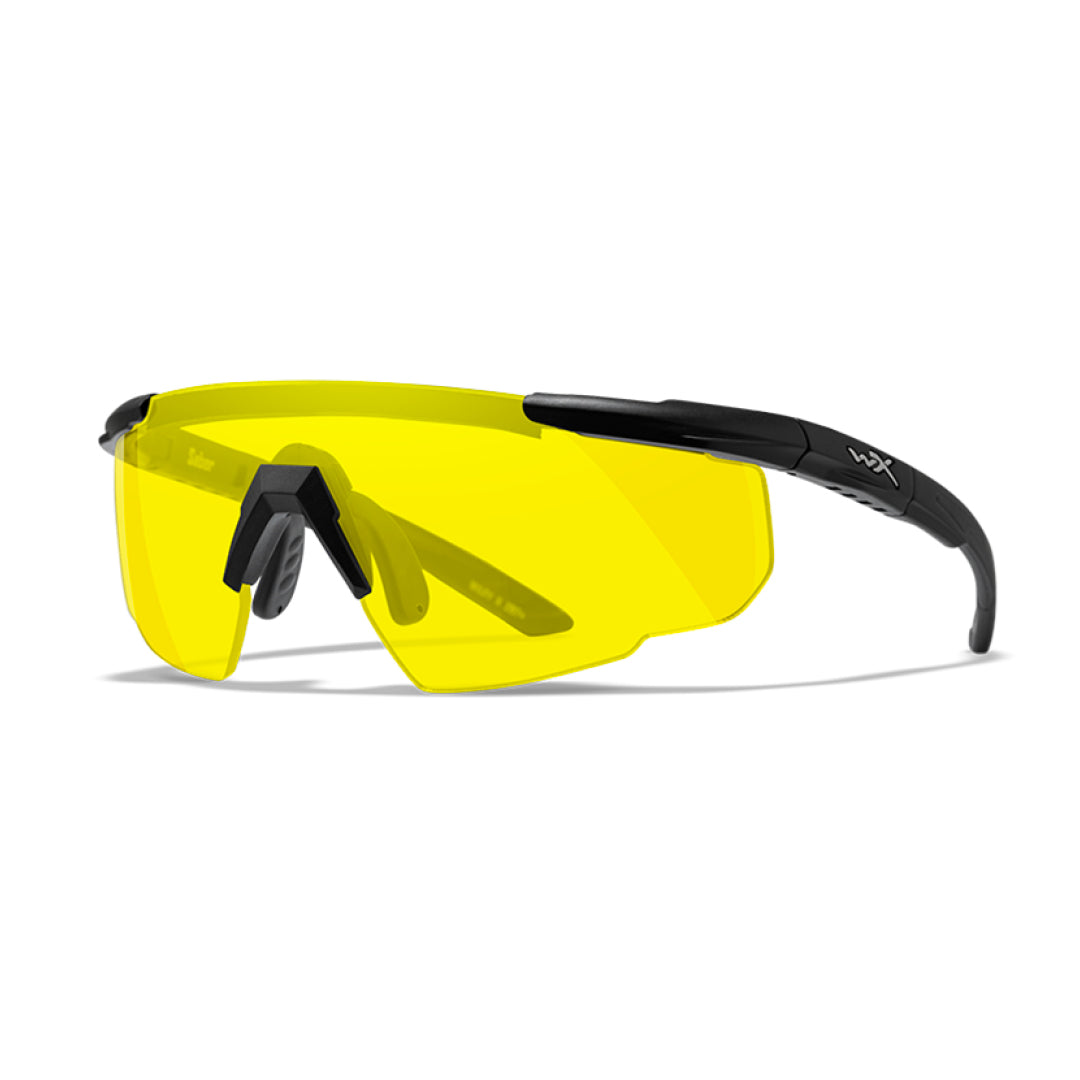 Saber Advanced Yellow Matte Black Frame W/Bag Protective Eyewear - Bellmt