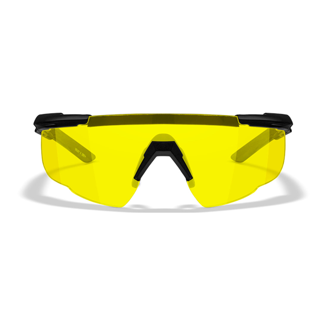 Saber Advanced Yellow Matte Black Frame W/Bag Protective Eyewear - Bellmt