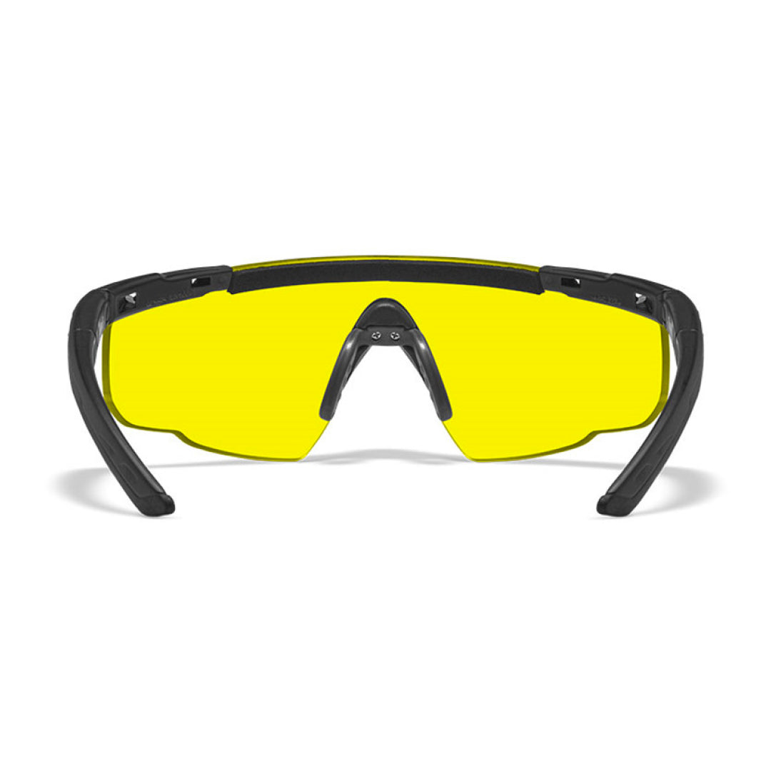 Saber Advanced Yellow Matte Black Frame W/Bag Protective Eyewear - Bellmt