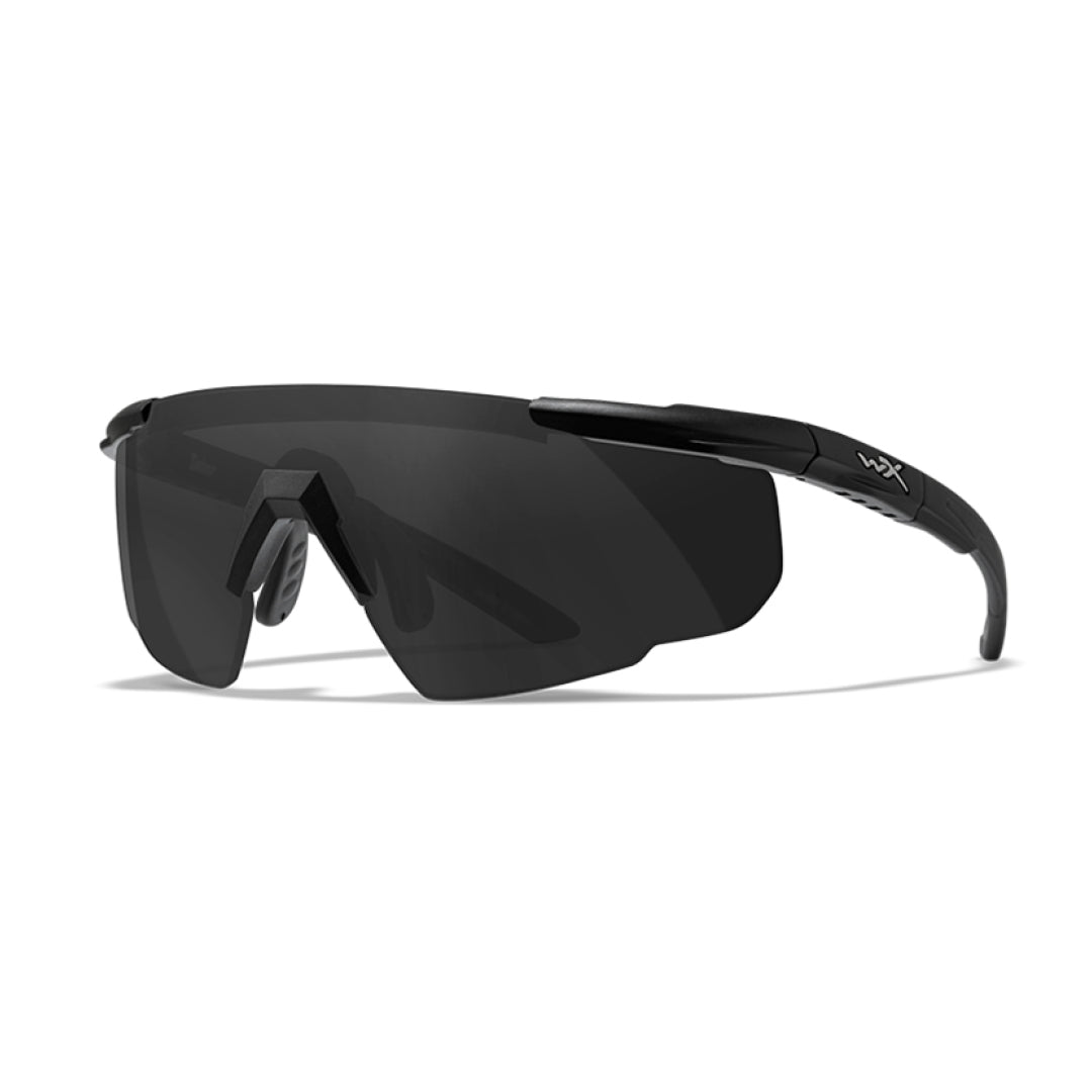 Saber Advanced Smoke Matte Black Frame w/Bag Protective Eyewear - Bellmt