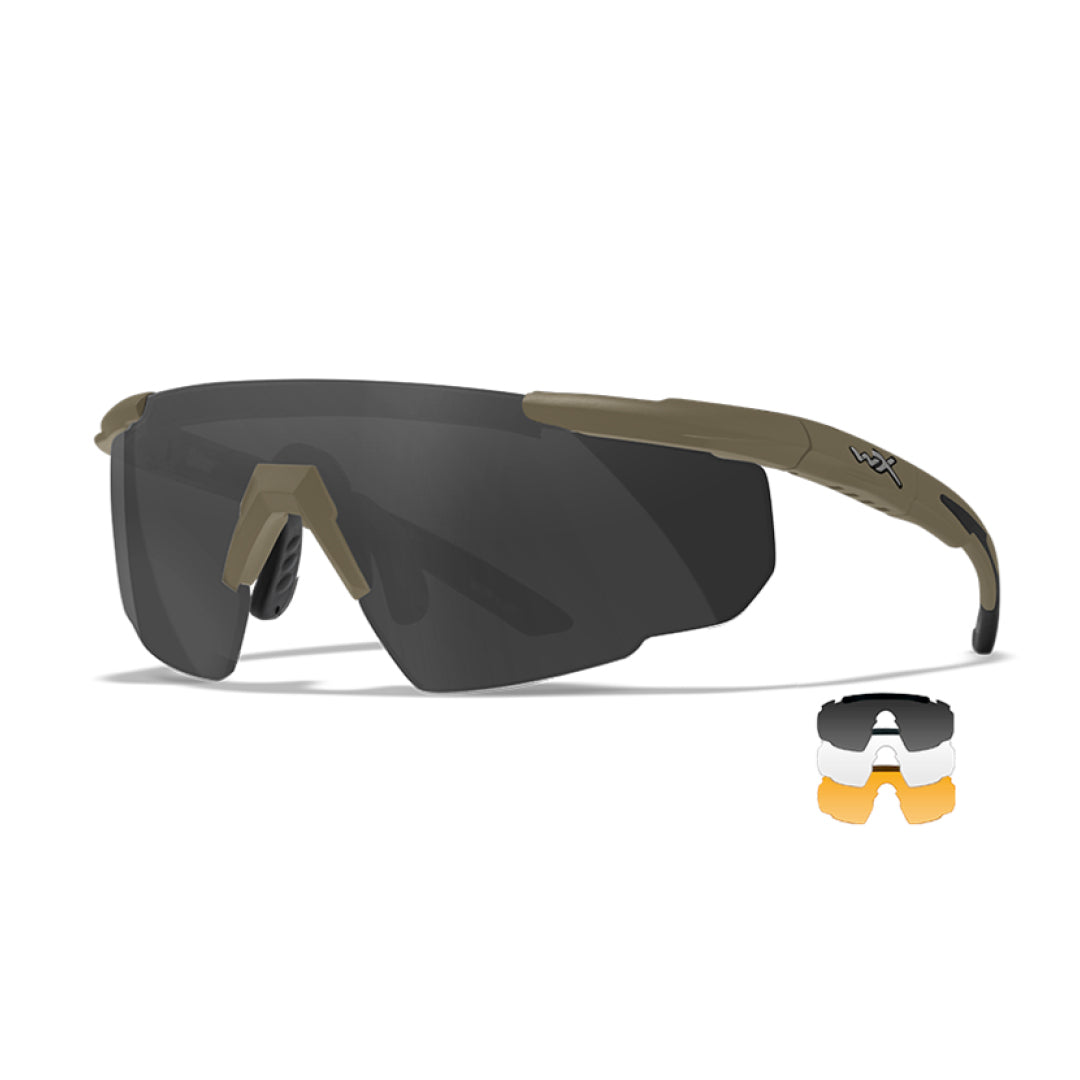 Saber Advanced Smoke/Clear/Rust Tan Frame 3 Lens set Protective Eyewear - Bellmt