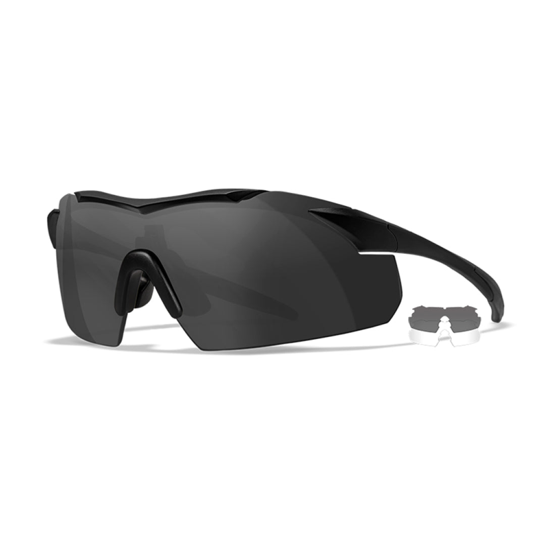 WX Vapor Grey/Clear Matte Black Frame 2 Lens set Protective Eyewear - Bellmt