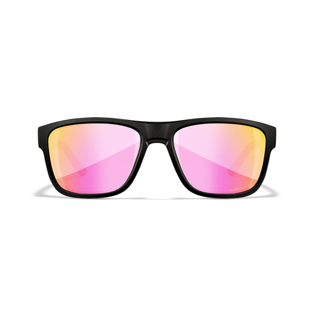WX Ovation Captivate Rose Gold Mirror Matte Black Frame Protective Eyewear - Bellmt