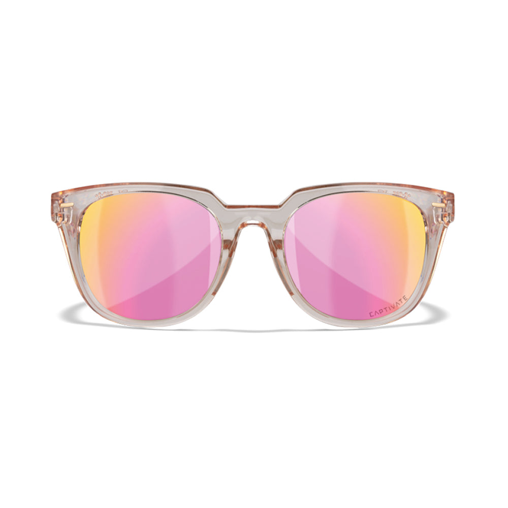 WX Ultra Captivate Rose Gold Mirror Gloss Crystal Blush Frame Protective Eyewear - Bellmt