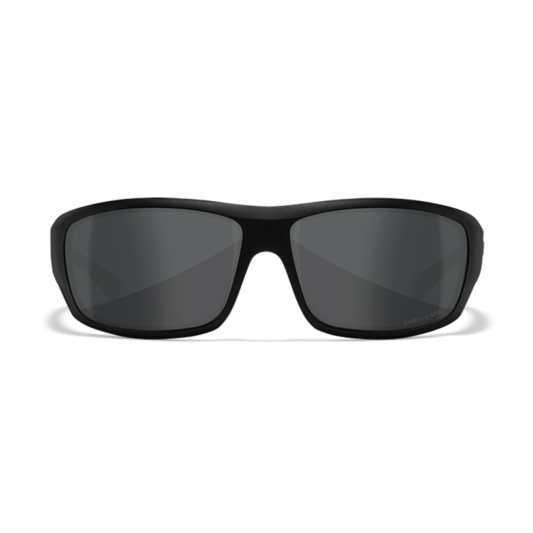 WX Omega Captivate Smoke Grey Matte Black Frame Protective Eyewear - Bellmt