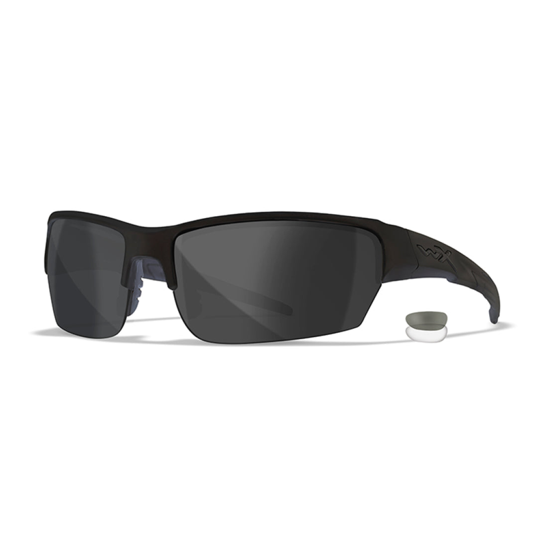 WX Saint Grey/Clear Matte Black Frame 2 Lens set Protective Eyewear - Bellmt