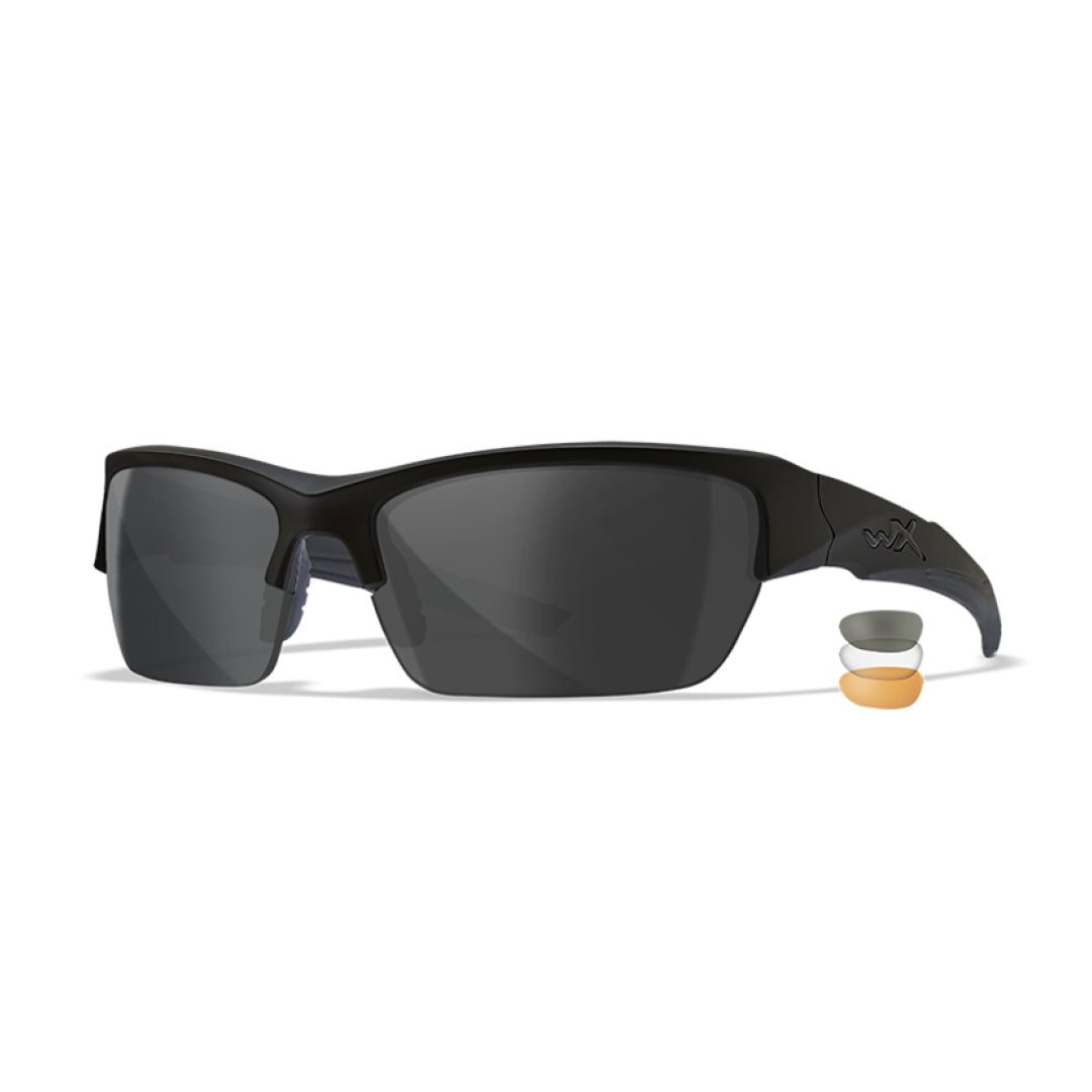 WX Valor Clear/Grey/Light Rust Matte Black Frame 3 lens set Protective Eyewear - Bellmt