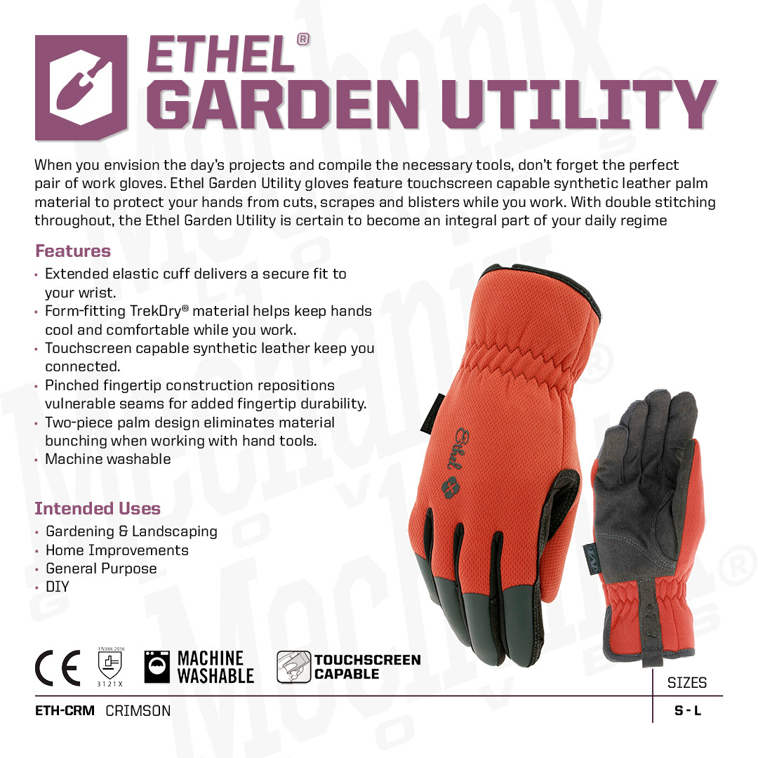 ethel gardening gloves Mechanix Wear Ethel Gardening Gloves - Crimson
