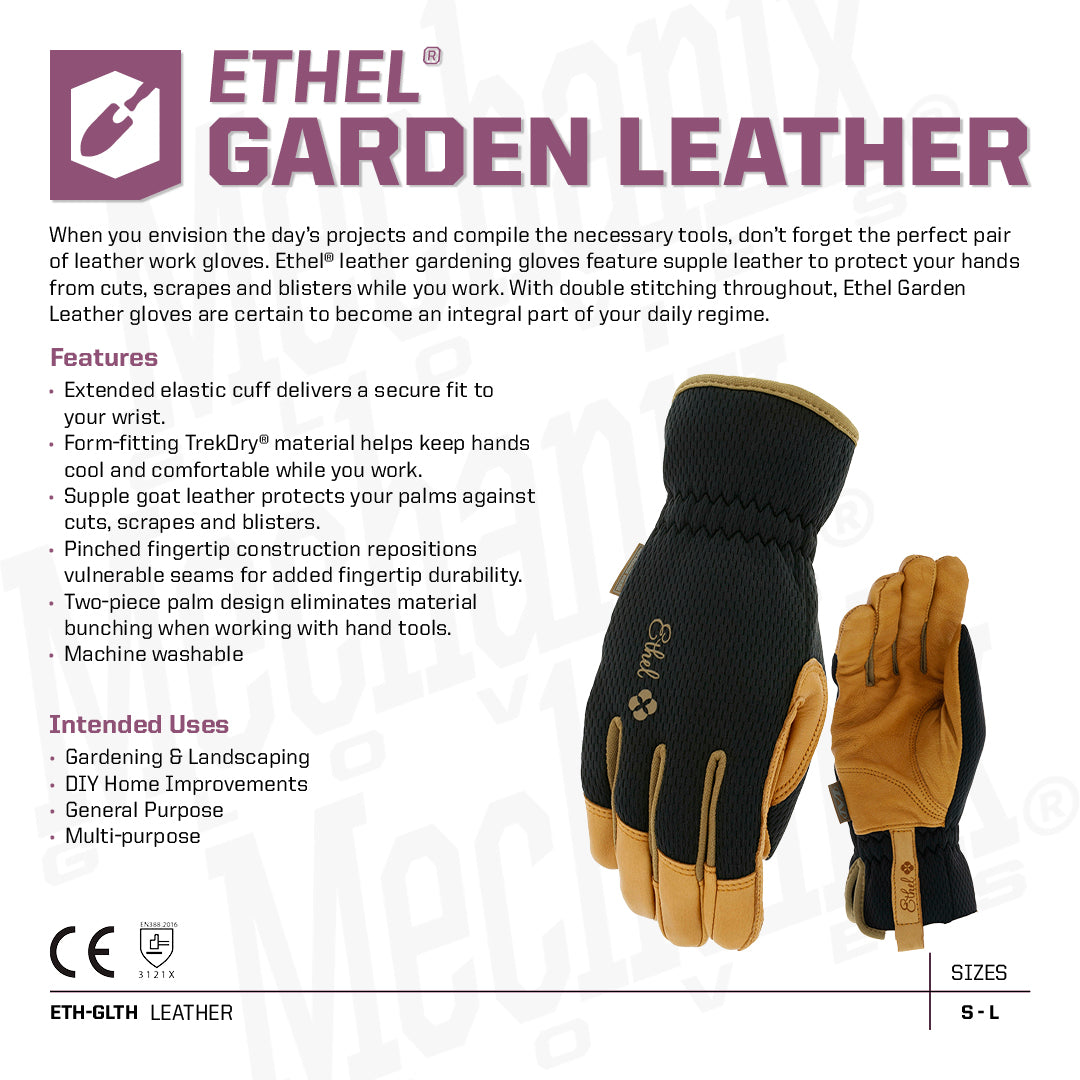 Ethel leather gardening gloves