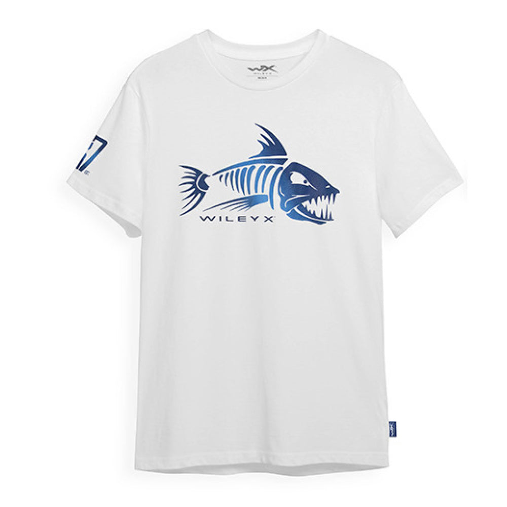 WX Fish T-shirt White Cotton w/ Skeleton