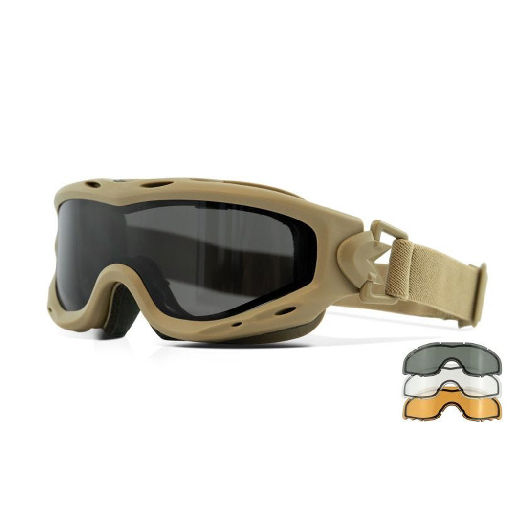 Spear Dual Smoke/Clear/Rust Tan Frame Protective Eyewear - Bellmt