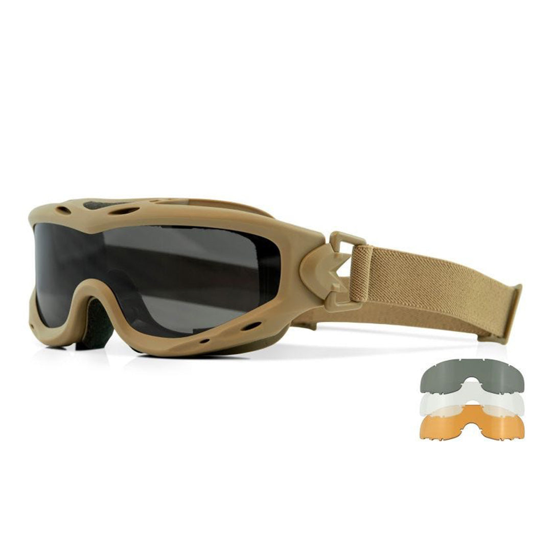 Spear Smoke/Clear/Light Rust Tan Frame Protective Eyewear - Bellmt