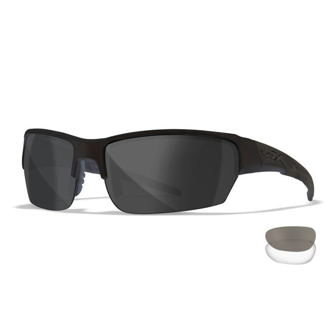 WX Saint Grey/Clear Matte Black Frame 2 Lens set Protective Eyewear - Bellmt