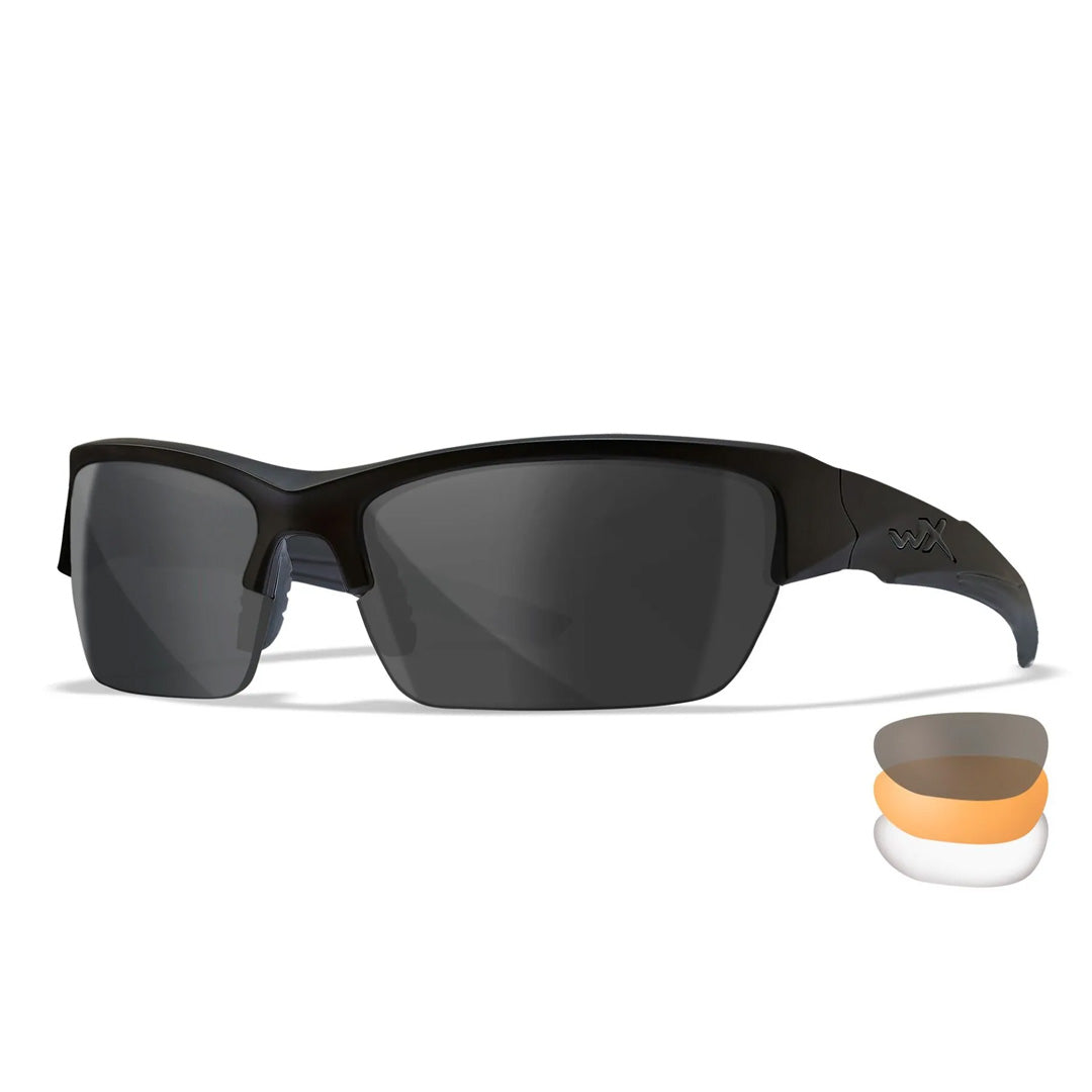 WX Valor Clear/Grey/Light Rust Matte Black Frame 3 lens set Protective Eyewear - Bellmt