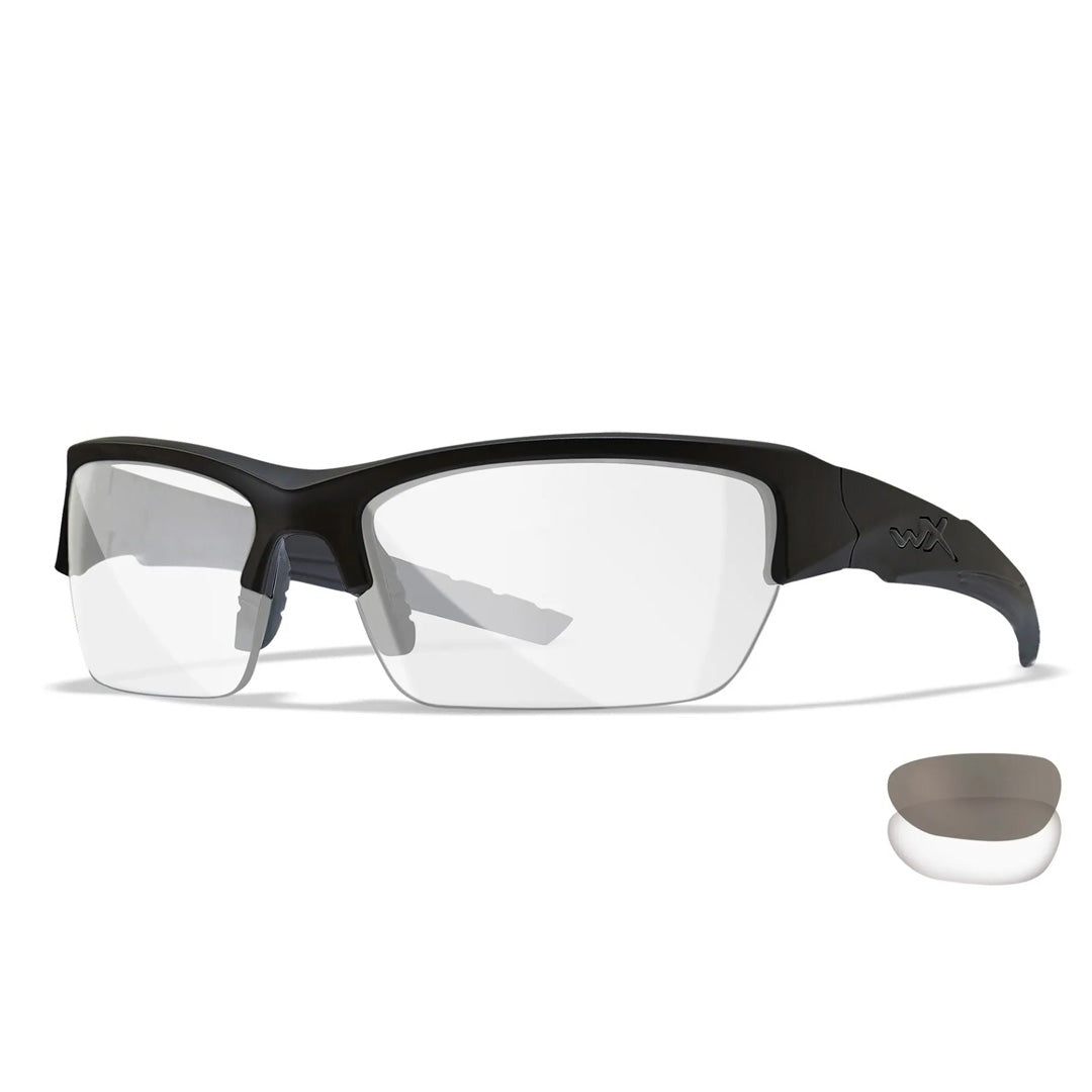 WX Valor Smoke Grey/Clear Matte Black Frame 2 lens set Protective Eyewear - Bellmt